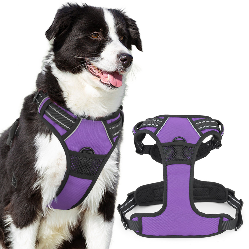 Comfortable Reflective No Pull Pet Dog Harness w/ Control Handle for Large Dogs