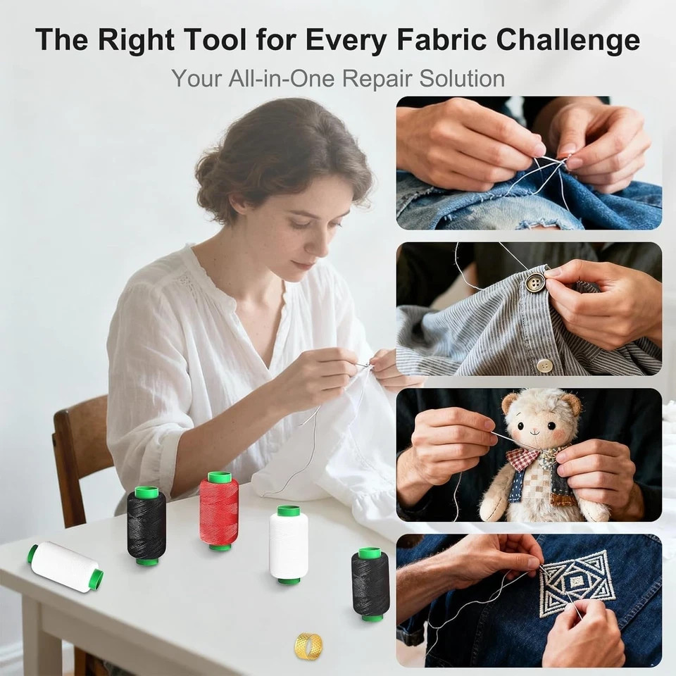 Big Eye Steel Needles Set, Stainless Steel Sewing Needle Kit US