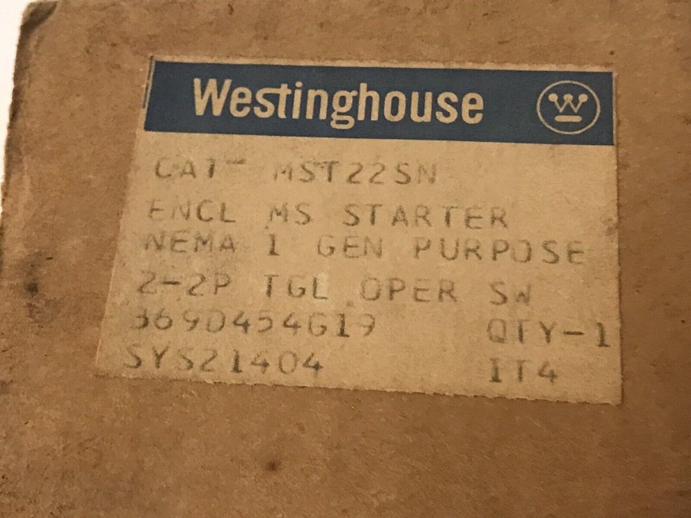 Westinghouse MST22SN Enclosure MS Starter 2- 2 Pole Toggle Switch