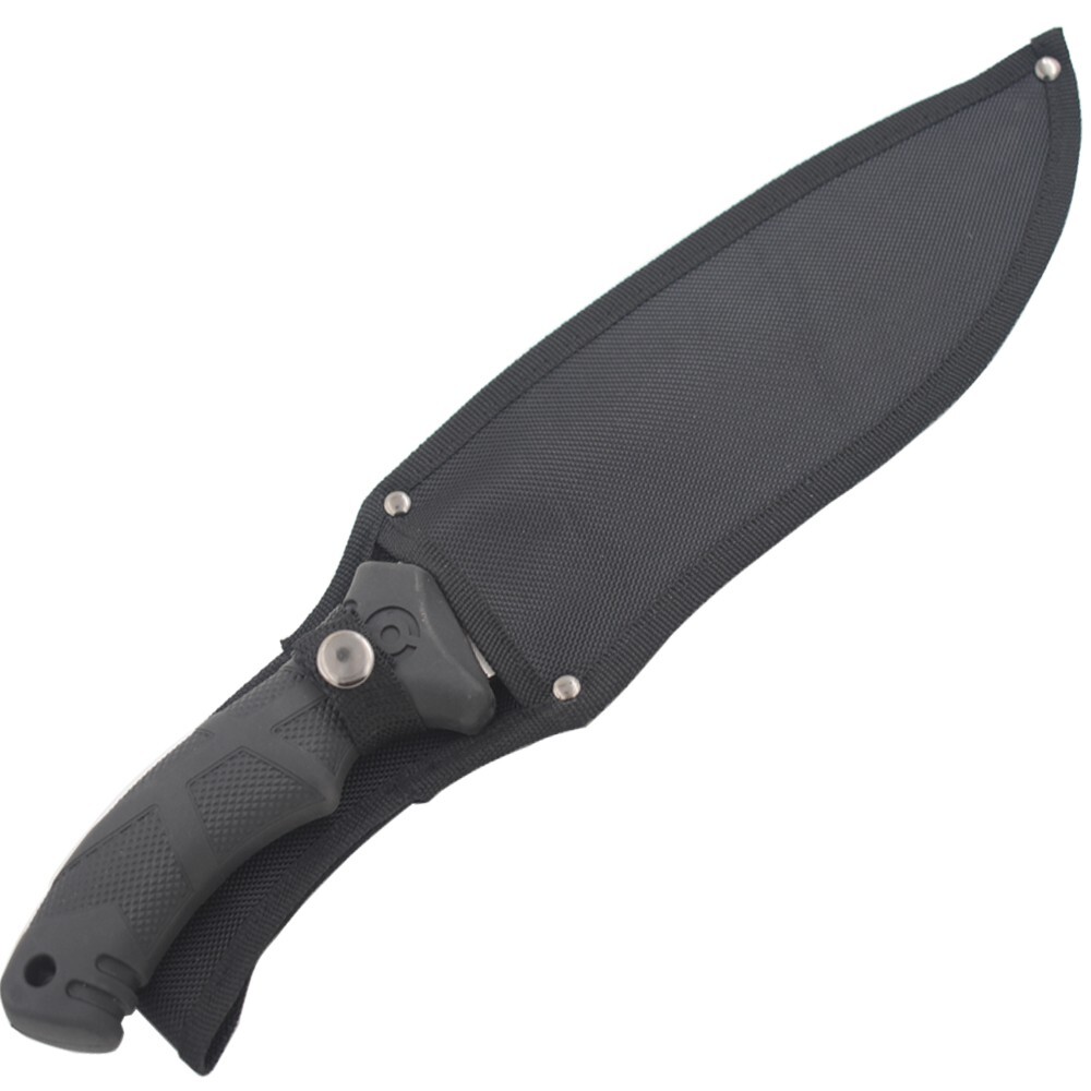 15" Tactical Tracker Survival Knife Fixed Rubber Handle with Scabbard