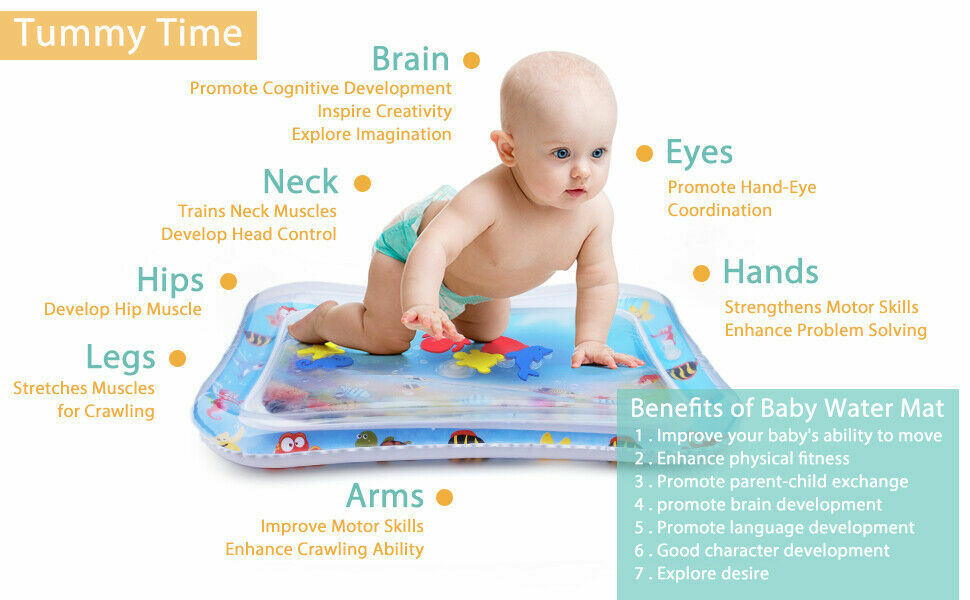 Inflatable Water Play Mat For Newborn Baby Infants Toddlers Toys Christmas Gift