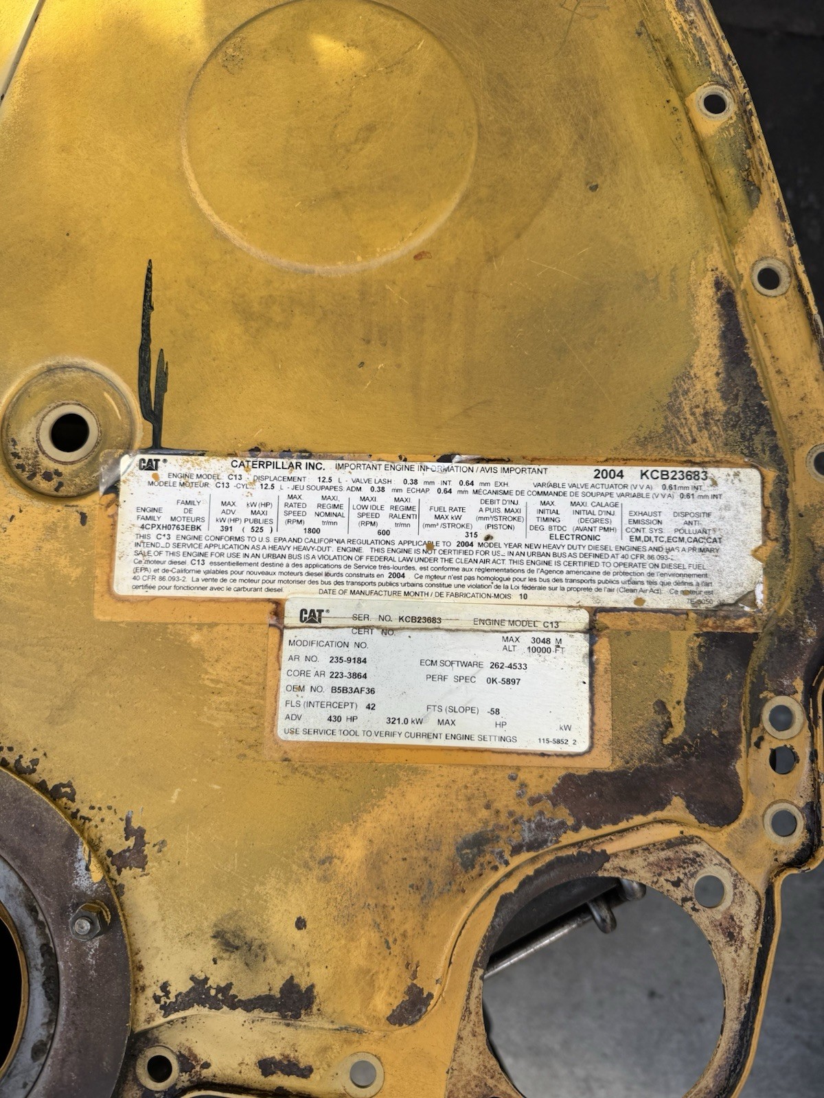 2004 KCB23683 Caterpillar C13 12.5L Delco Remy Engine Starter OEM 8200308 39MT