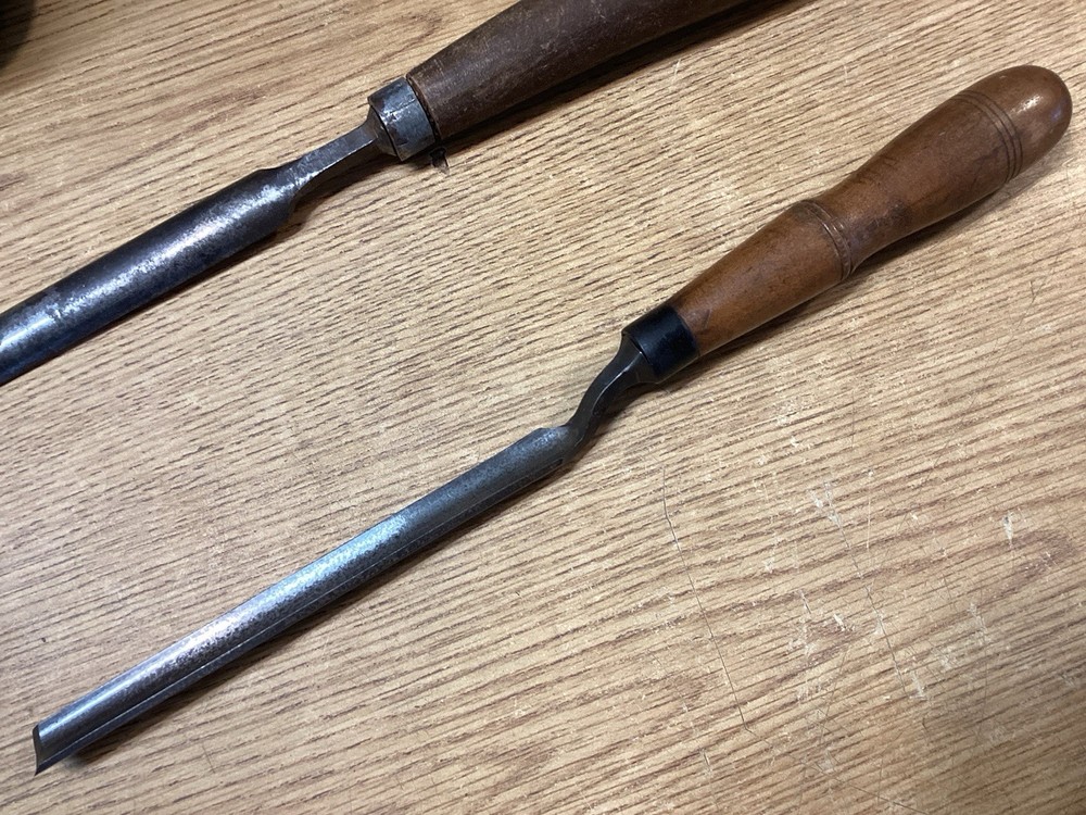 2 Antique L&I. J. White 1/2" And 3/4” Gouges 13” And 14” Long