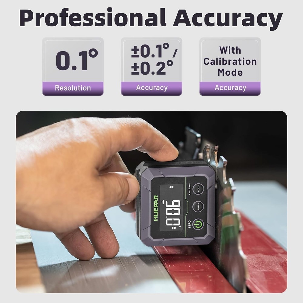 Versatile Digital Angle Gauge - Magnetic Base & ±0.1° Accuracy for All Projects