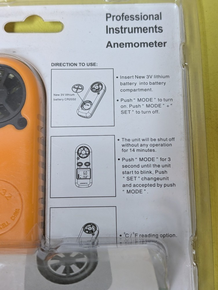 Digital Handheld Anemometer Wind Speed Gauge Air Flow Meter Thermometer