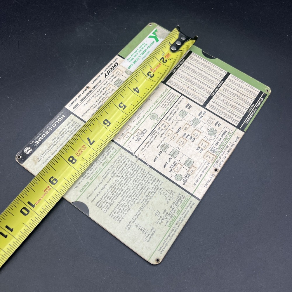 Vintage Holo-Krome Socket Screw Selector Number 170 Slide Ruler