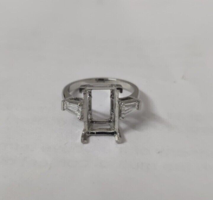 0.50 ct Semi Mount Radiant Setting Diamond Engagement Ring Solid 950 Platinum
