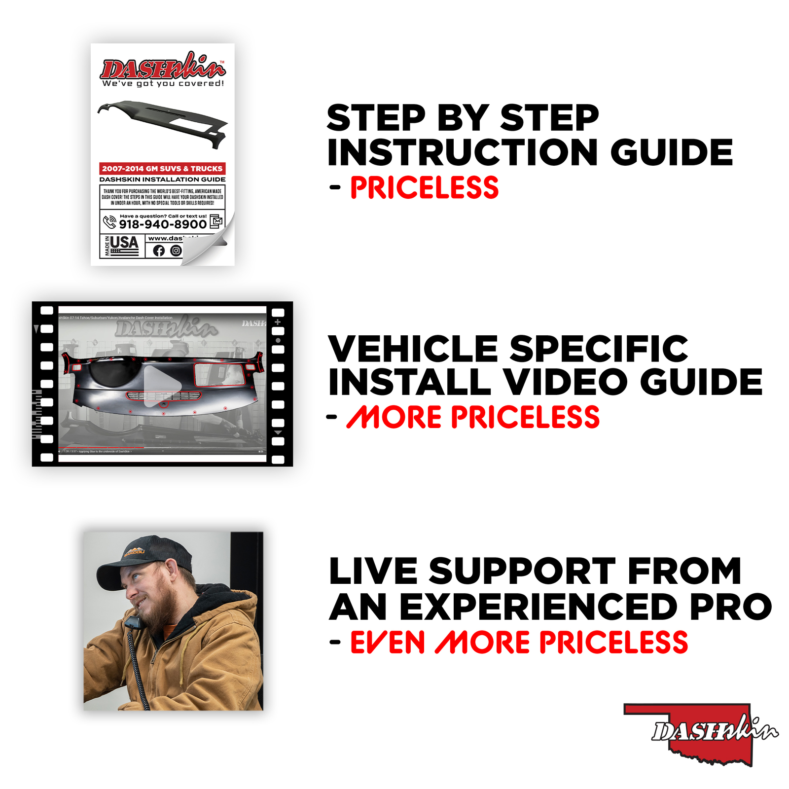 DashSkin Molded Dash Cover for 07-14 GM SUVs w/Center Speaker in Ebony Black