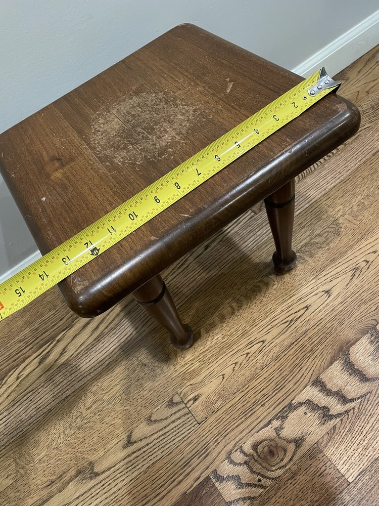 Vintage Short Wood Plant Stand Table Riser +