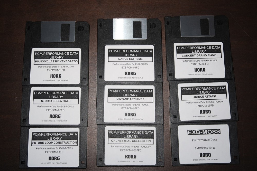 Korg EXB Complete Collection DIsk Set - PRELOAD Data Floppy Disk - 9 Disk Set