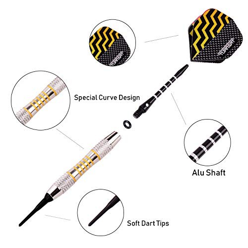Darts Plastic Tip - Professional Soft Tip Darts Set for Electronic Tungsten
