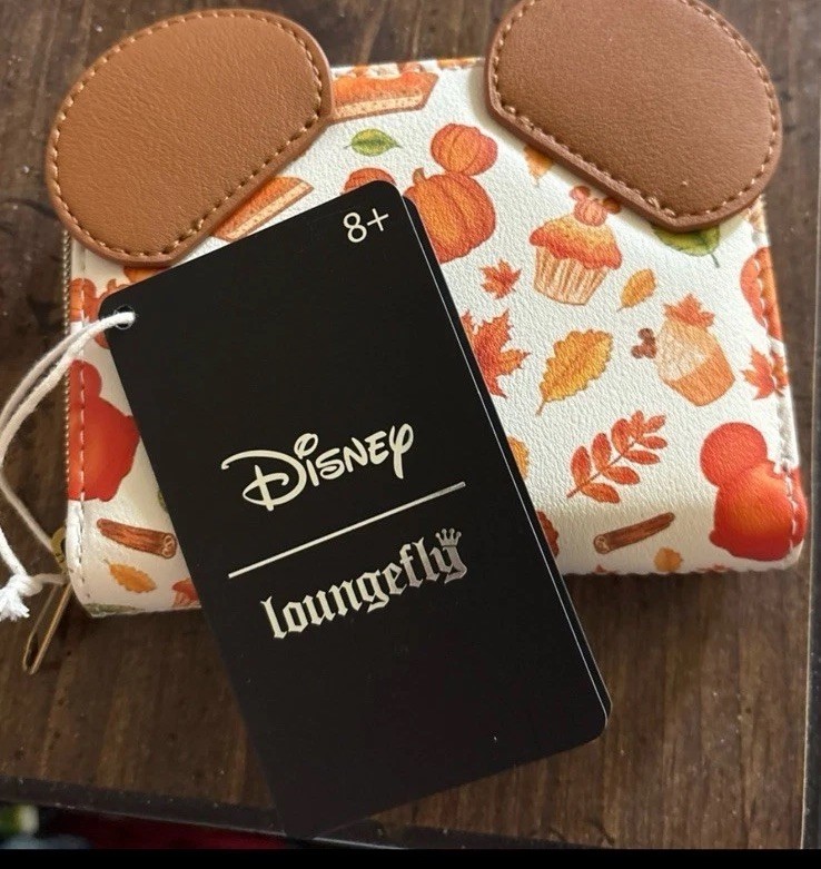 Loungefly - Disney Mickey Mouse Pumpkin Fall Treats Wallet NEW Thanksgiving NWT