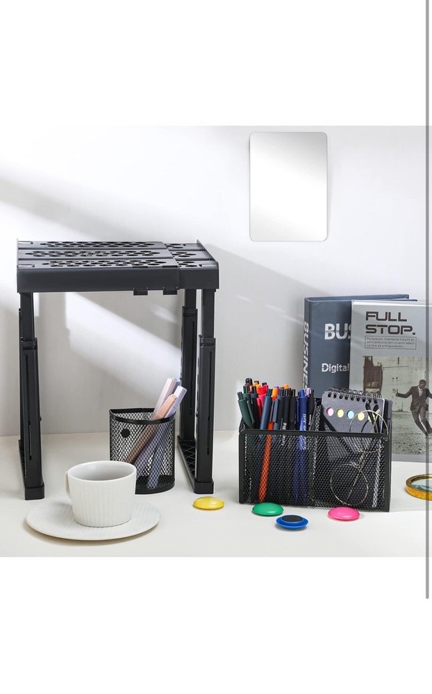Wesiti 9 Pieces Locker Shelf Organizer Kit Stackable Locker Tools Accessorie