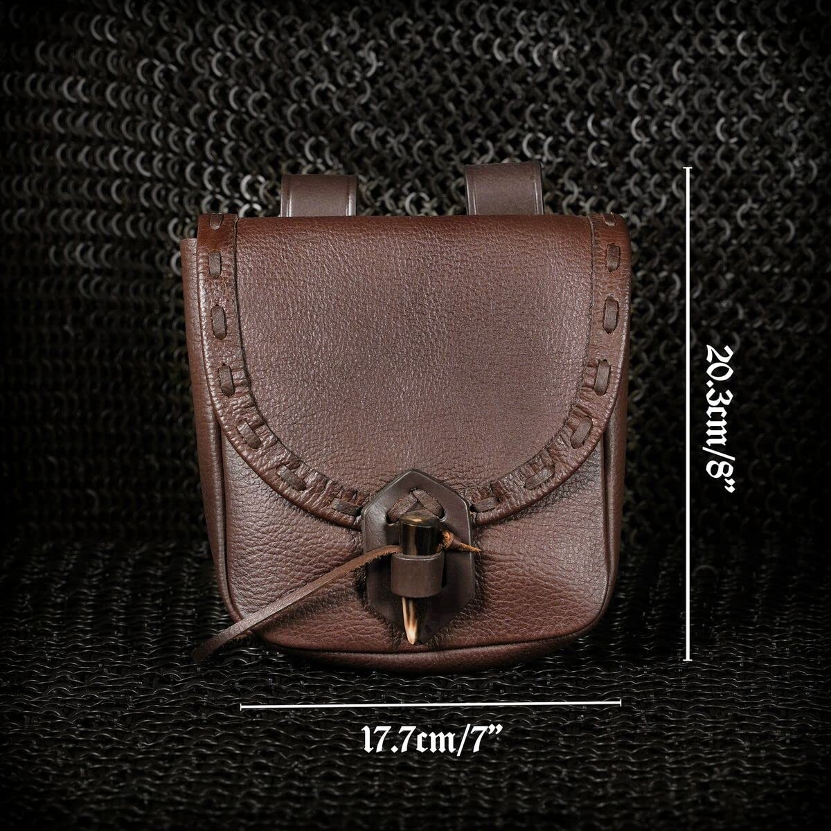 Leather Belt Pouch Medieval Renaissance Reenactment Cosplay Waist Belt Bag Brown