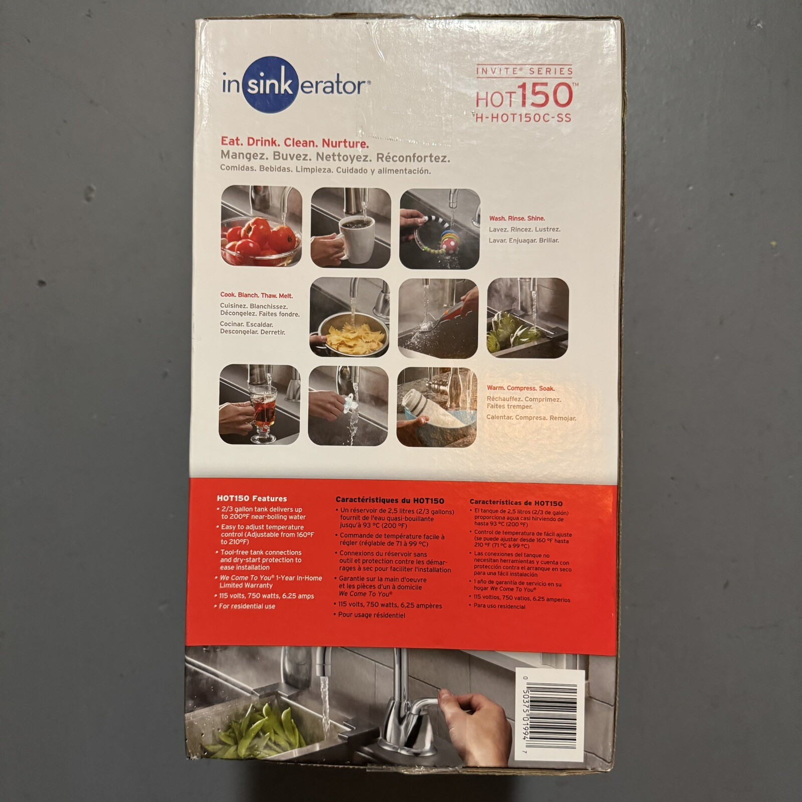 InSinkErator H-HOT150C-SS Invite Hot150 Instant Hot Water Dispenser With Tank