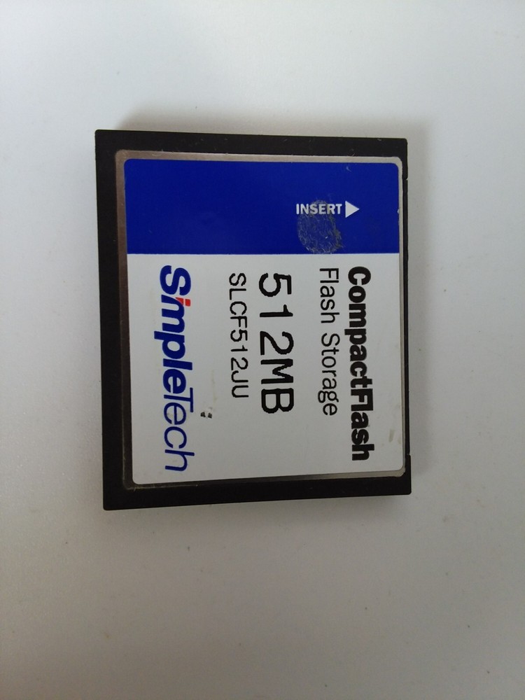 SIMPLE TECH SLCF512JU COMPACT FLASH CARD 512MB TEMP 0~70°C