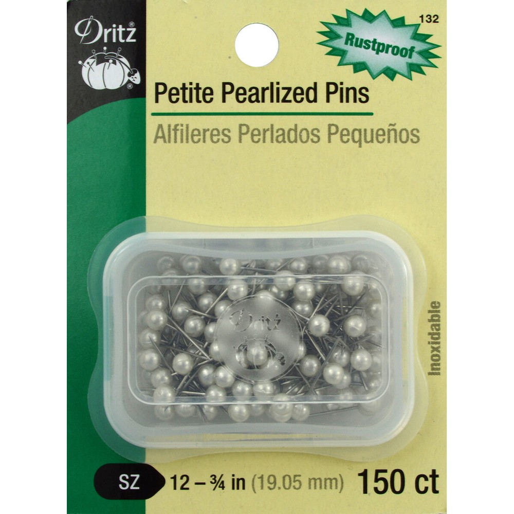 Dritz 132 Petite Pearlized Pins -Size 12 150/Pkg