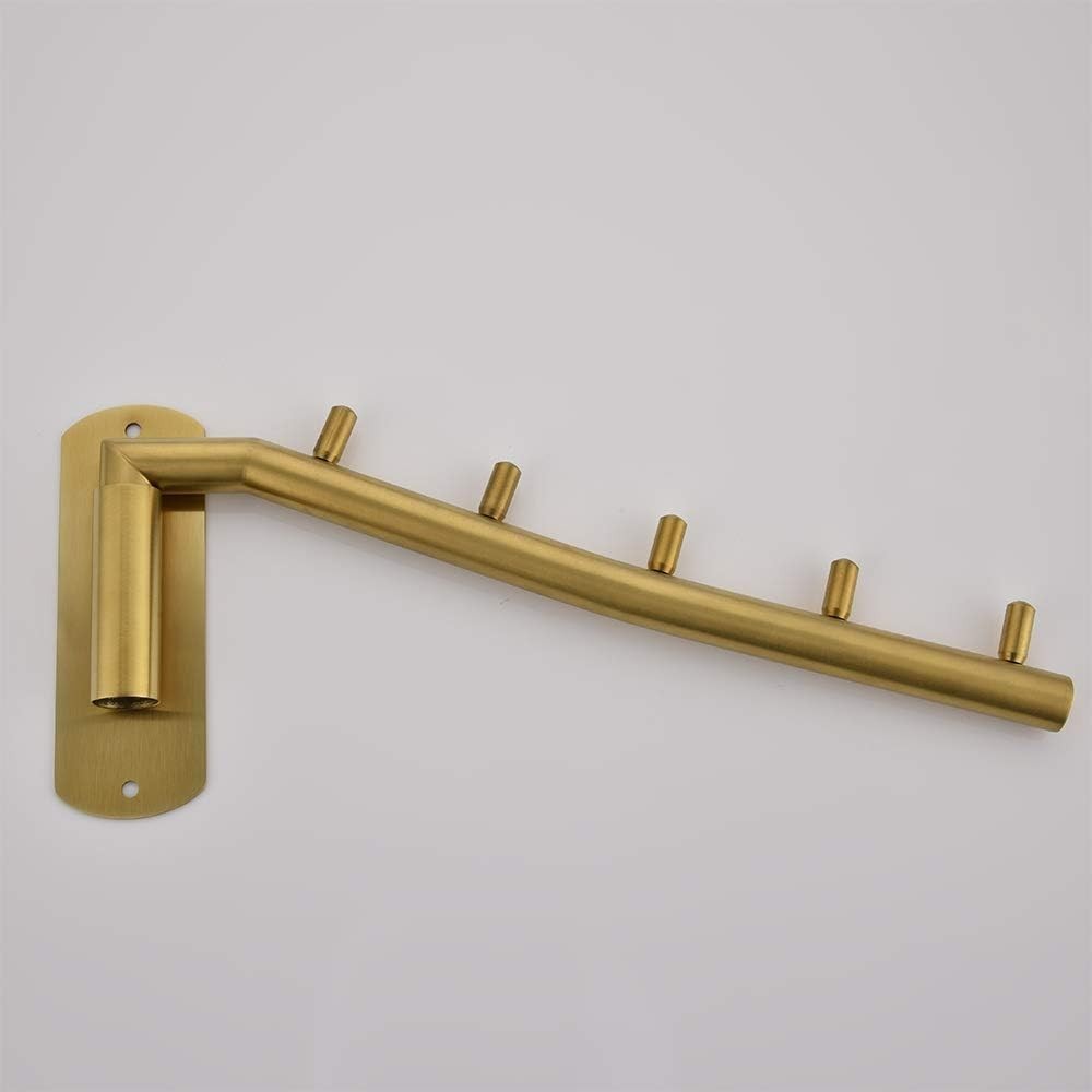 Space-Saving Clothes Hanger System - Brushed Gold Wall Mount 2-Pack