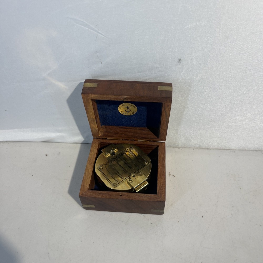 Vintage Solid Brass Compass Natural Sine Nautical