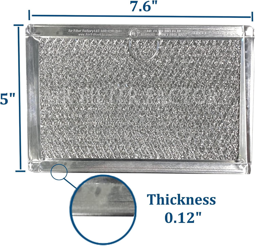 12-Layer 5" X 7.5" Pull Tab Microwave Grease Filter Replacements for Many GE, F