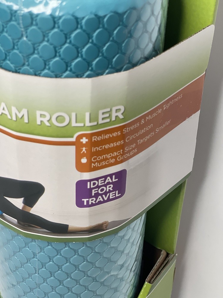 RESTORE COMPACT FOAM ROLLER BY GIAM TURQUOISE TEXTURED RECOVERY ROLLER EXERCISER