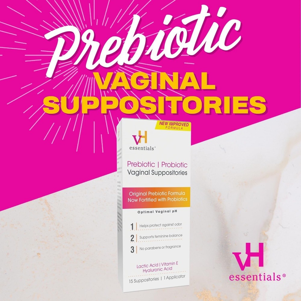 15 Count Prebiotic pH Balanced Vaginal Suppositories for Freshness & Confidence