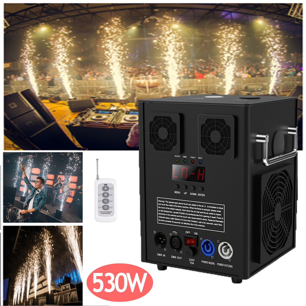 700W Cold Spark Firework Machine Stage Effect Wedding DJ Party DMX w/Flight Case