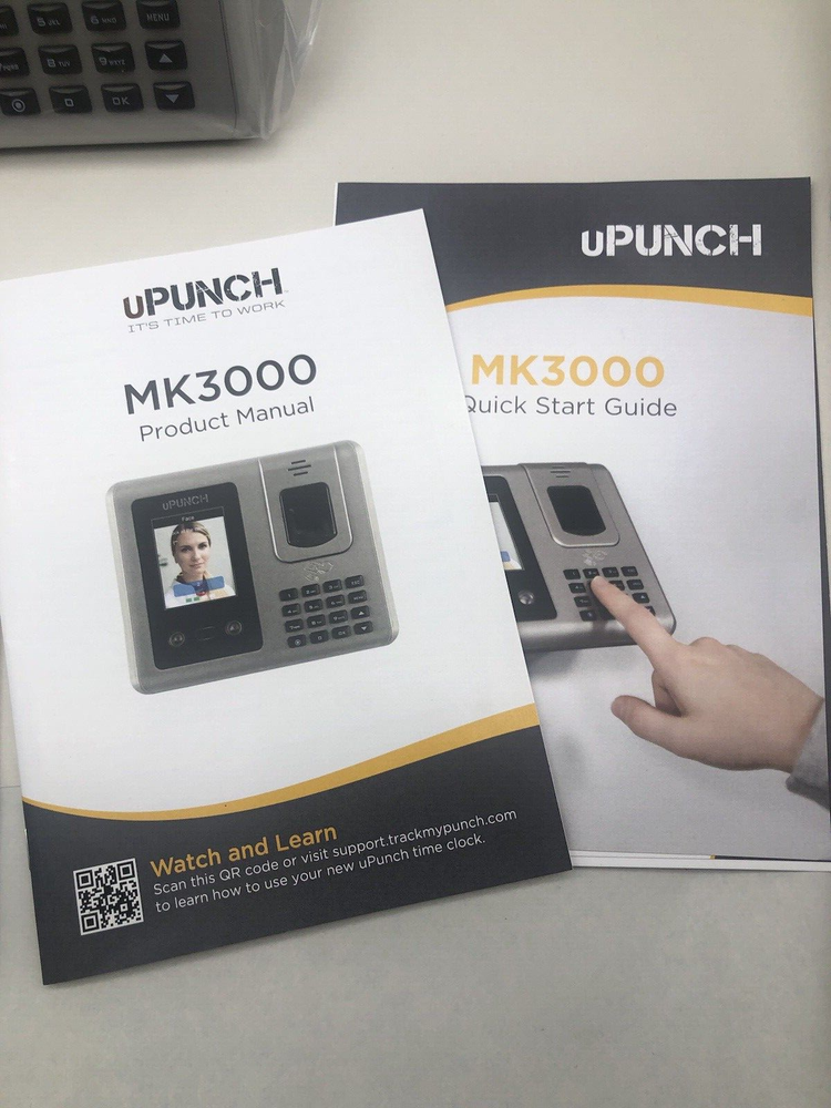 uPunch MK3000 Face & Fingerprint Terminal Recognition Time Clock... *READ DESC..