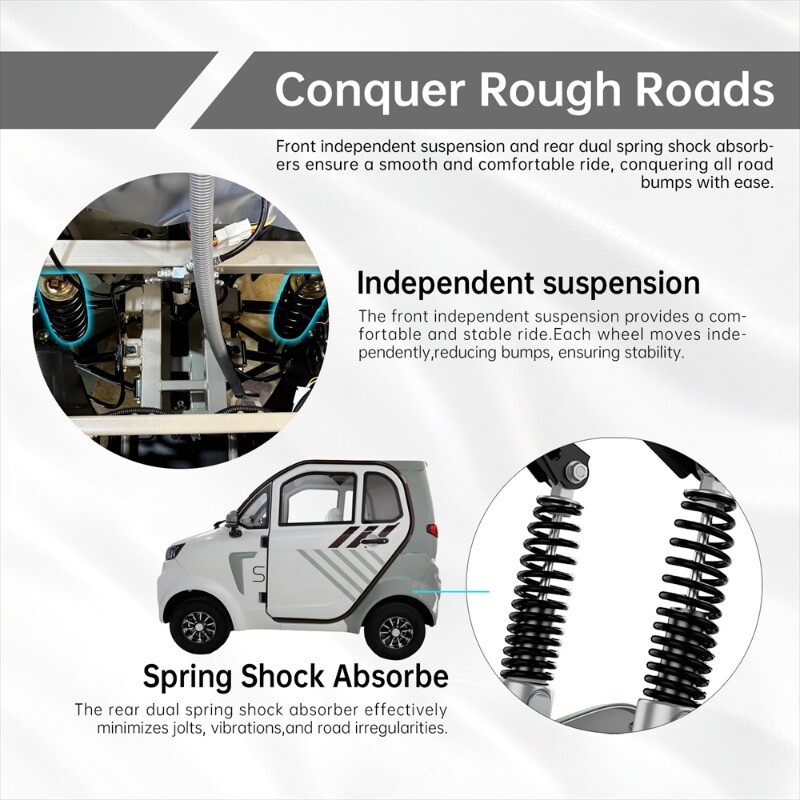1500W 4 Wheel Fully Enclosed Mobility Scooter Car 3-Speed 40 mile 660lb Capatity