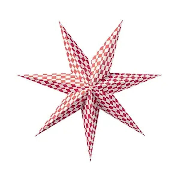 NEW IKEA Strala Lamp Shade Red & White Harlequin 304.089.36