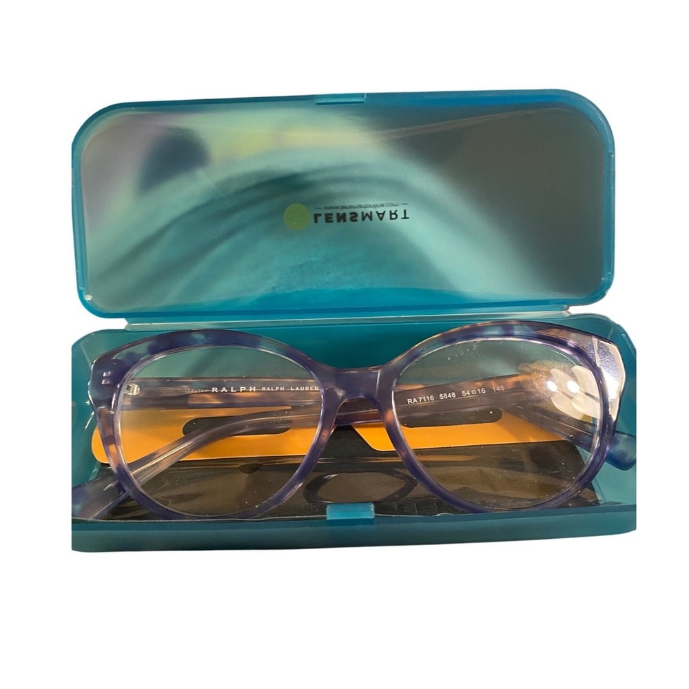 Lensmart Frames and Case Blue Slight Rounded Cat Eye