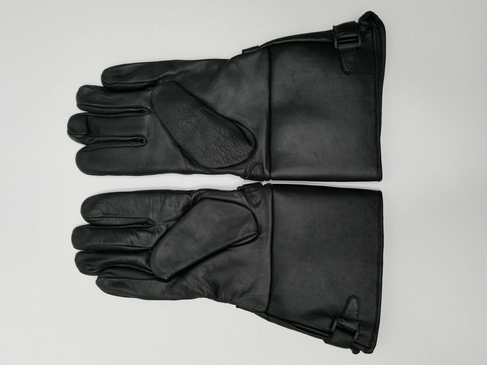 Motorcycle Leather Gauntlet Gloves with Lining Free Shipping!
