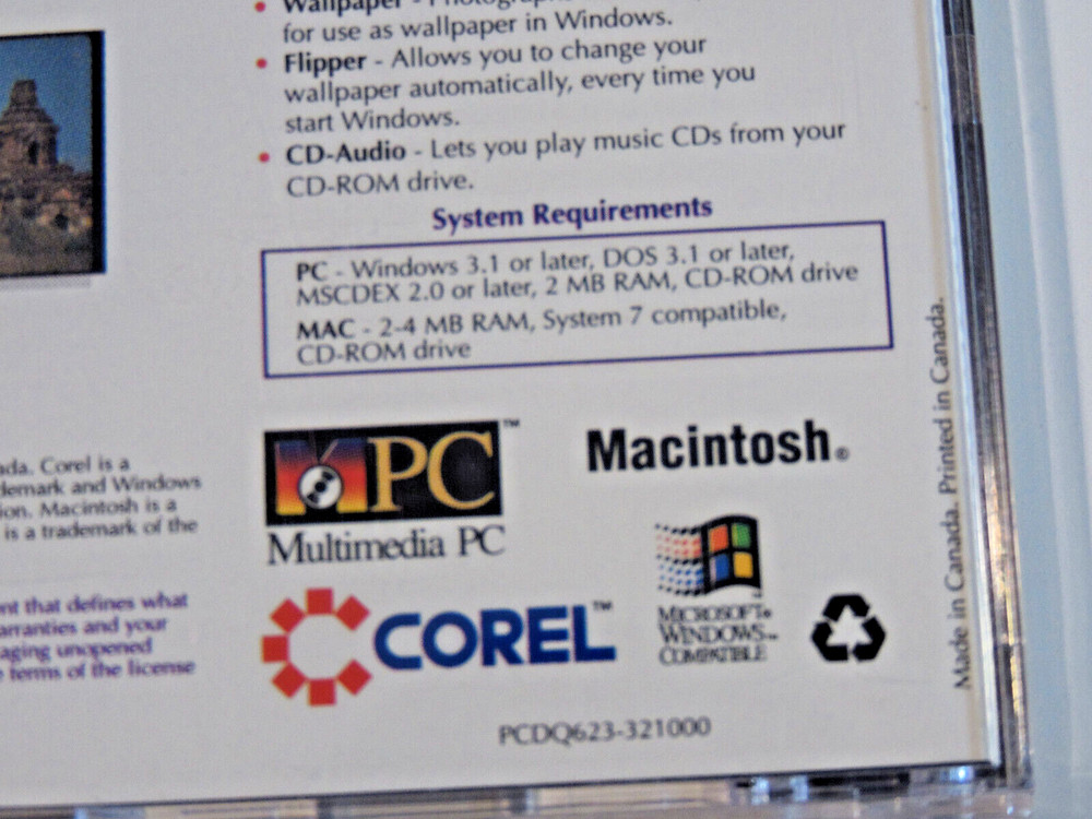 Lost Civilizations Cd-Rom Corel Screen Savers Wallpaper Windows & Mac Used -Nice