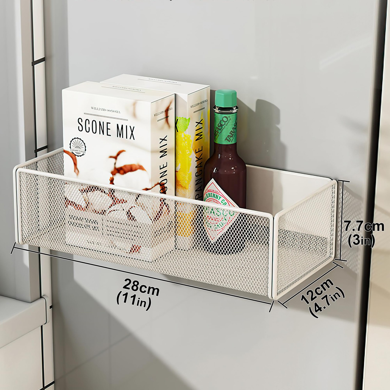 LIFEFAN Magnetic Basket Organizer Holder for Fridge Storage Black