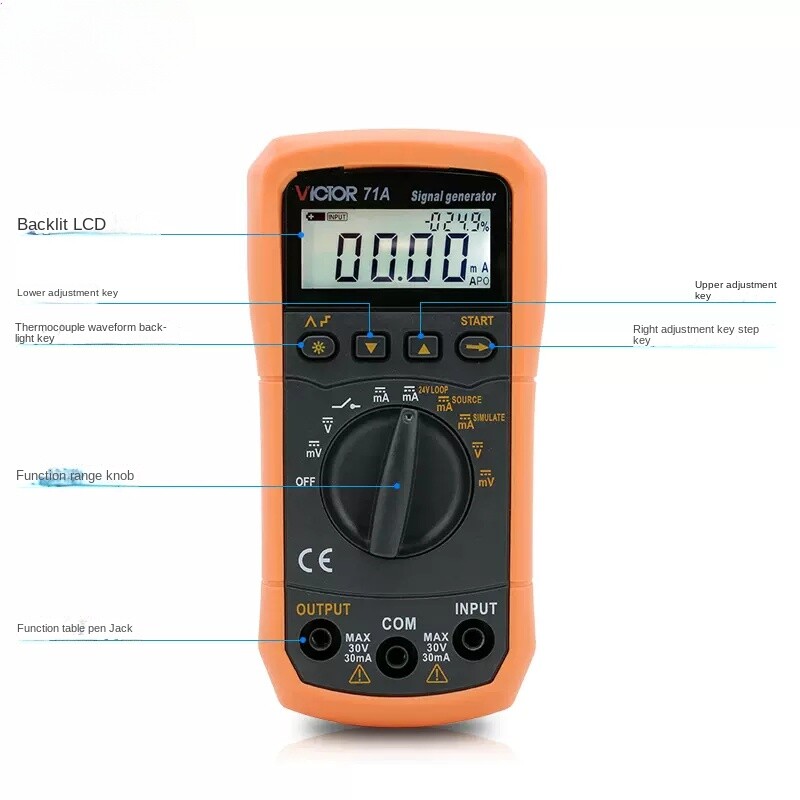 24V Loop Step Output DC Voltage Current Signal Generator Source Simulator Meter