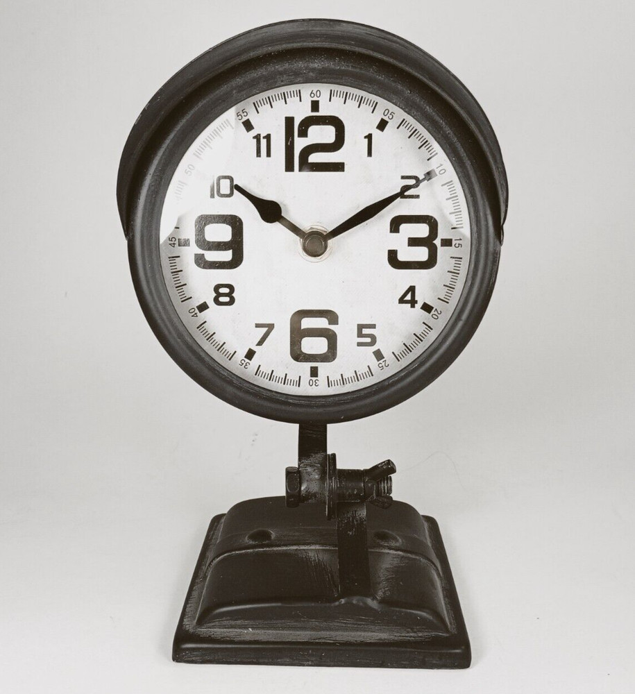 Black Vintage Headlight Tachometer Clock. Mancave.