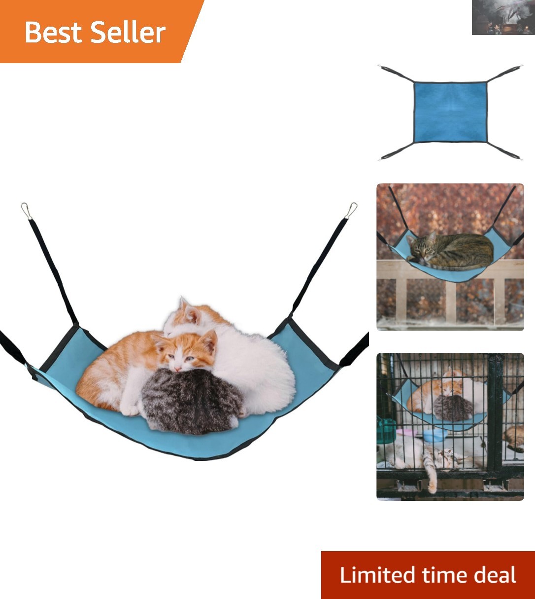 Durable Oxford and Cotton Cat Hammock for Relaxation - Easy Wash and Maintenance