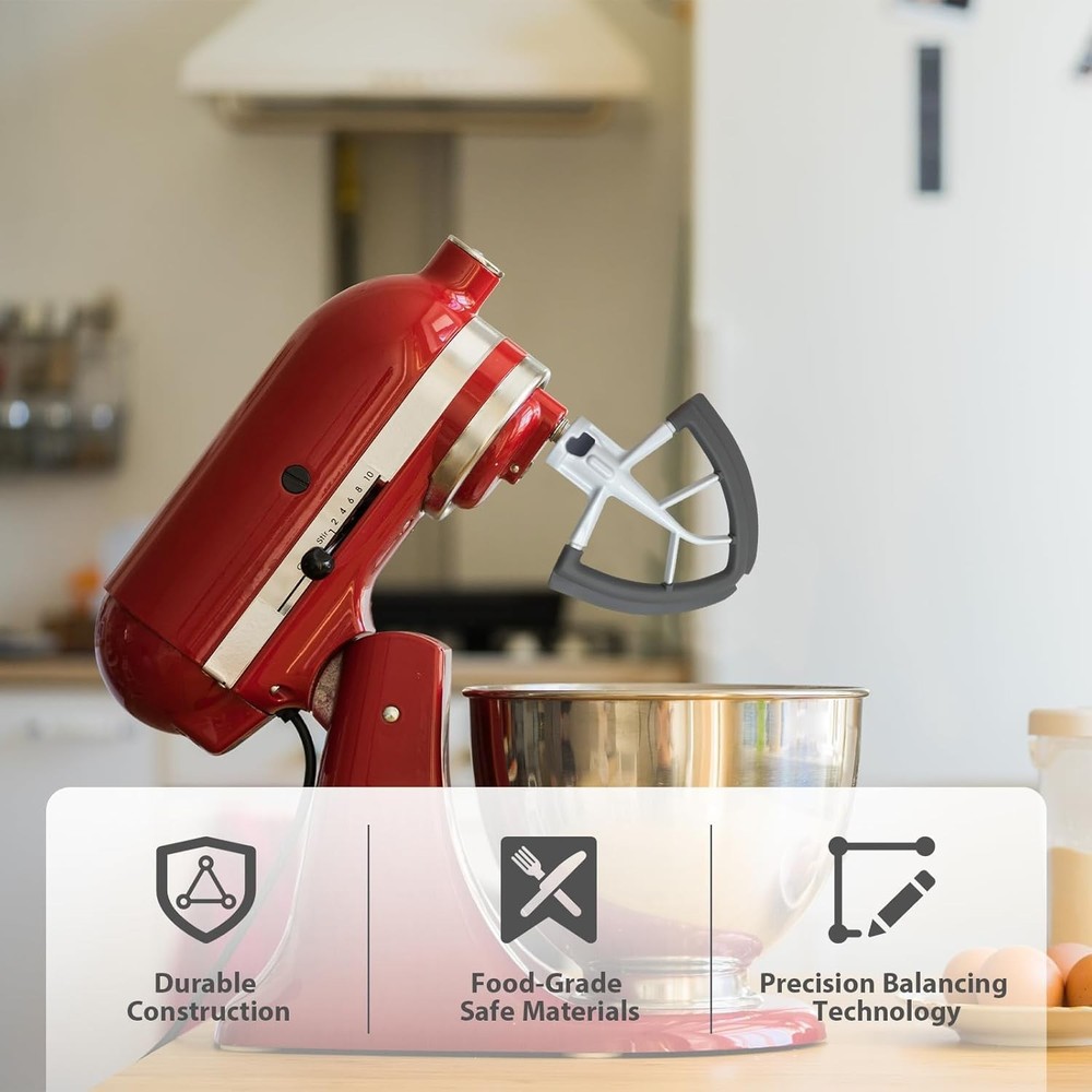 Flex Edge Mixer Beater with Silicone Edges - Perfect for All Baking Needs