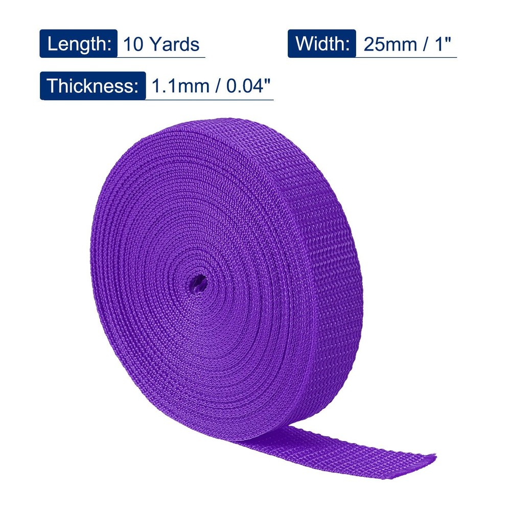 Lightweight Polypropylene Webbing Strap 1" 10 Yards Dark Purple Strapping