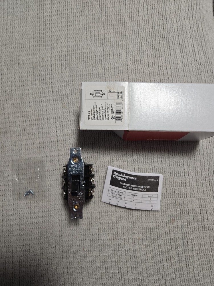 Legrand, 7803-MD, Manual Controller Switch, 3-Phase, 30a, 600v, 20HP