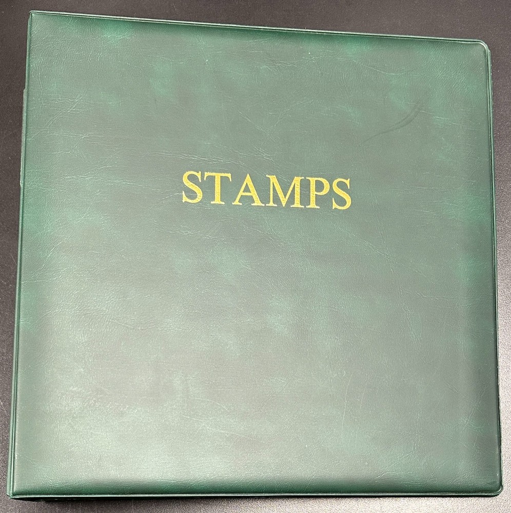 Vintage Green Padded 22 Ring 2" Stamp Binder - Lot of 2, Empty