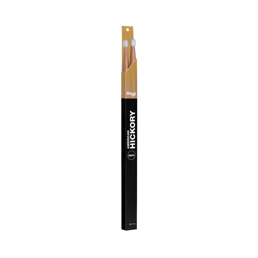 NEW Stagg Hickory Drumsticks - Nylon Tip - 5B