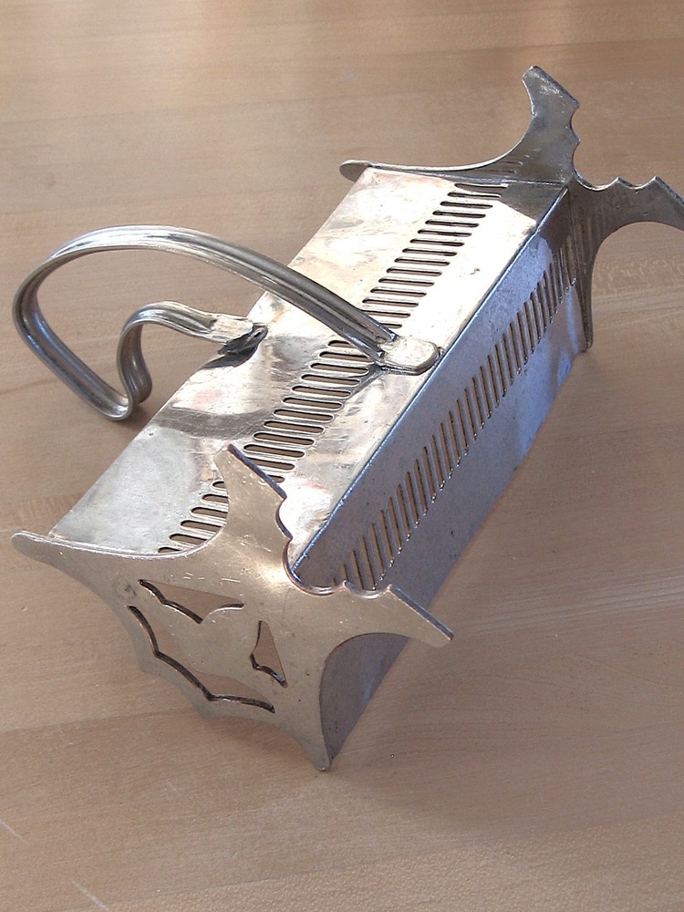 Vintage Silverplated Cracker Sugar Holder Basket Scuttle