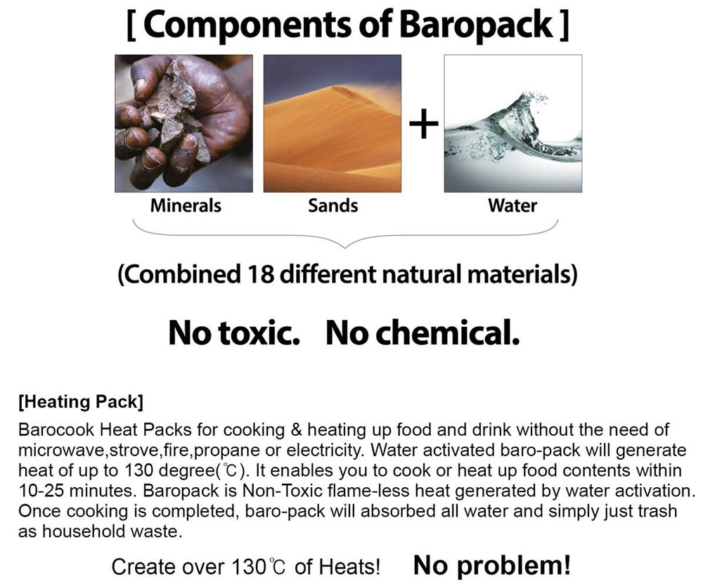 BAROCOOK Heating Pack Set, 50g x10 pcs