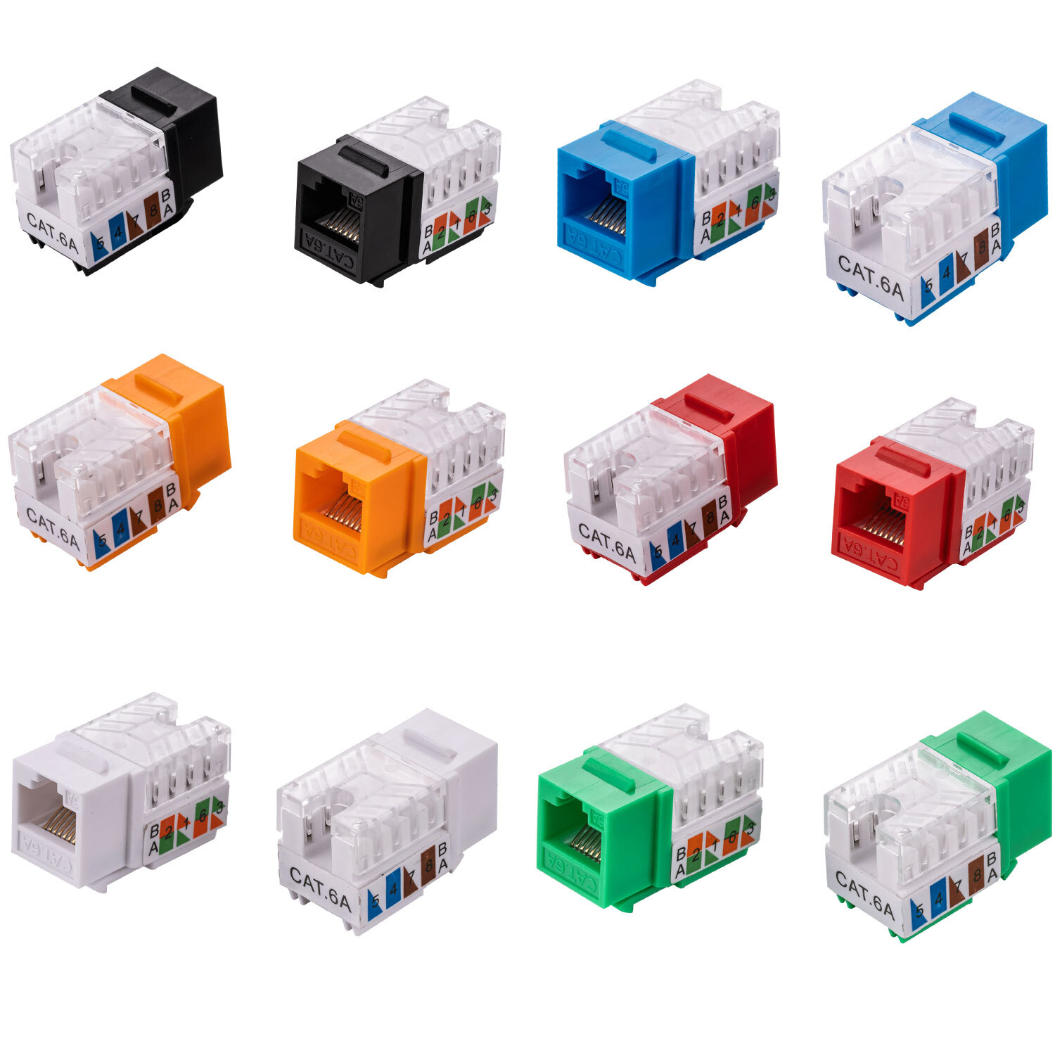 Cat6a Keystone Jack Lan Network 45 Degree RJ45 Tool Punch down Set lot