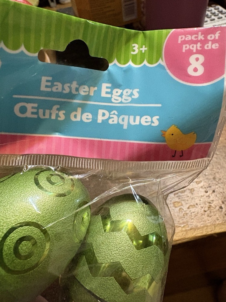 Easter Eggs Plastic Shiny And Paper Mache