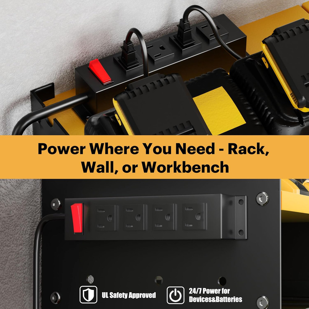 Large Power Tool Organizer Wall Mount with Charging Station, 3 Layer Heavy Duty