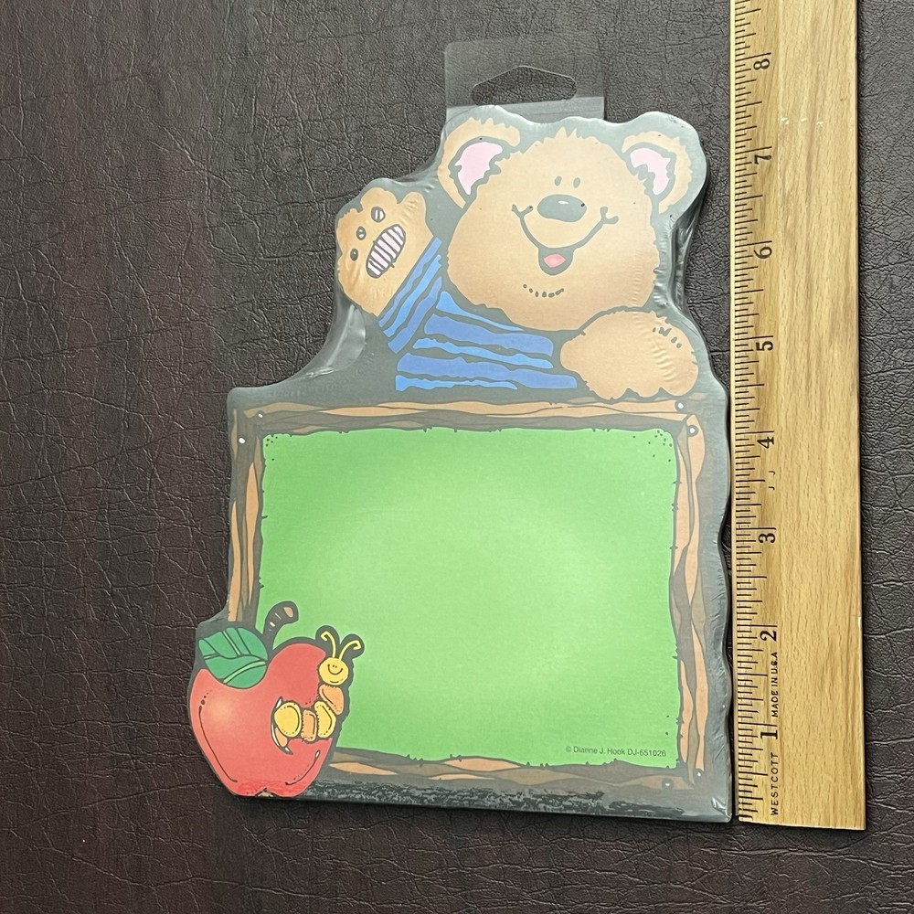 NWT Dianne J. Hook Chalkboard Bear Notepad Paper 60 Sheets