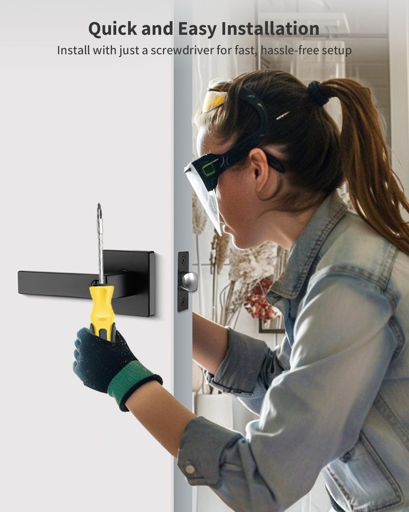 Matt Black Door Lever Privacy Passage Dummy Handle Interior Square Knobs Keyless