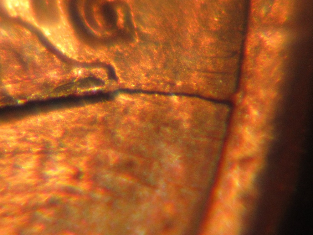 1989 P Lincoln Penny with Reverse Die Crack Error